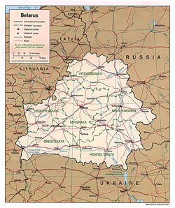 Политико-административная карта Белоруссии.