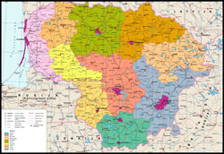 Подробная административная карта Литвы.