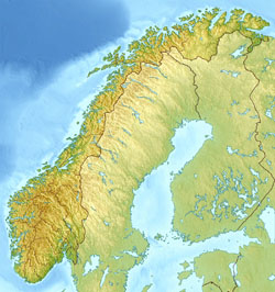 Карта рельефа Норвегии.