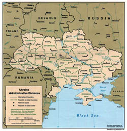 Административная карта Украины.