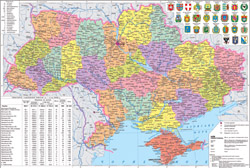 Подробная политическая и административная карта Украины.