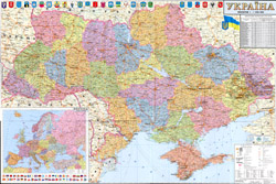 Большая политическая и административная карта Украины со всеми дорогами, автомагистралями, городами, поселками и аэропортами на украинском языке.
