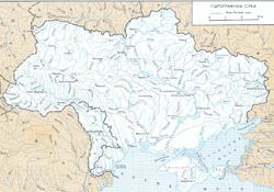 Карта рек Украины на украинском языке.