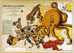 Большая подробная комическая карта Европы - 1900 года.